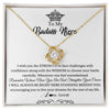 Love Knot Necklace 18K Yellow Gold Finish | Personalized To My Niece Necklace From Aunt Uncle Straighten Your Crown Niece Pendant Jewelry Birthday Graduation Christmas Customized Gift Box Message Card | teecentury