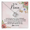 Love Knot Necklace 14K White Gold Finish | 1 | Personalized To My Niece Necklace From Aunt Uncle Watching You Grow Niece Birthday Gifts Jewelry Graduation Christmas Customized Gift Box Message Card | teecentury