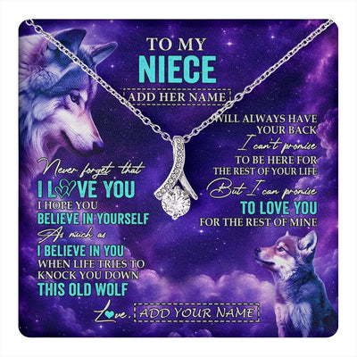 Alluring Beauty Necklace 14K White Gold Finish | 1 | Personalized To My Niece Necklace From Aunt Uncle Wolf Never Forget I Love You Niece Birthday Gifts Graduation Christmas Custom Gift Box Message Card Shirt & Hoodie | https://teecentury.