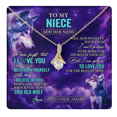 Alluring Beauty Necklace 18K Yellow Gold Finish | 1 | Personalized To My Niece Necklace From Aunt Uncle Wolf Never Forget I Love You Niece Birthday Gifts Graduation Christmas Custom Gift Box Message Card Shirt & Hoodie | https://teecentury.