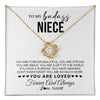 Love Knot Necklace 18K Yellow Gold Finish | 1 | Personalized To My Niece Necklace From Aunt Uncle You Are Forever Beautiful Niece Birthday Graduation Christmas Customized Gift Box Message Card | teecentury