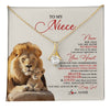 Alluring Beauty Necklace 18K Yellow Gold Finish | 1 | Personalized To My Niece Necklace From Uncle Aunt Never Feel You Are Alone Lion Niece Birthday Graduation Christmas Customized Message Card | teecentury