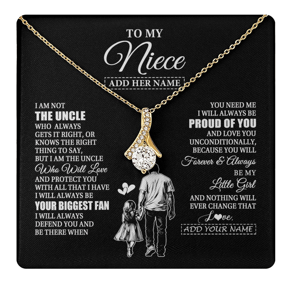 Alluring Beauty Necklace 18K Yellow Gold Finish | 1 | Personalized To My Niece Necklace From Uncle Biggest Fan Birthday Gifts For Niece From Uncle Niece Graduation Christmas Customized Gift Box Message Card | teecentury.myshopify