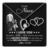 Forever Love Necklace 14K White Gold Finish | 1 | Personalized To My Niece Necklace From Uncle I Love You Little Girl Niece Birthday Graduation Christmas Jewelry Customized Gift Box Message Card | teecentury