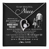 Forever Love Necklace 14K White Gold Finish | 1 | Personalized To My Niece Necklace From Uncle Whenever You Feel Overwhelmed Niece Pendant Jewelry Birthday Christmas Customized Message Card | teecentury