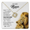 Love Knot Necklace 18K Yellow Gold Finish | 1 | Personalized To My Niece Necklace From Uncle Whenever You Fell Overwhelmed Lion Niece Pendant Birthday Graduation Christmas Customized Gift Box Message Card | teecentury