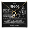 Forever Love Necklace 18K Yellow Gold Finish | 1 | Personalized To My Niece Necklace Viking Never Feel You Are Alone Scandinavian Runes Viking Niece Birthday Christmas Pendant Customized Gift Box Message Card | teecentury