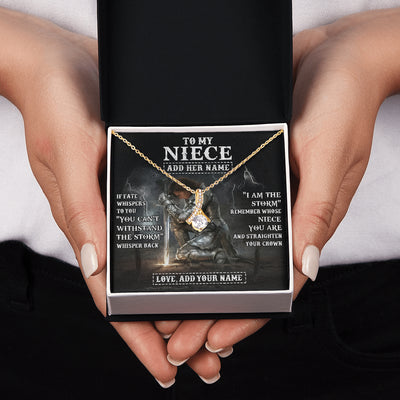 Alluring Beauty Necklace 18K Yellow Gold Finish | 2 | Personalized To My Niece Necklace Women Warrior Knights Templar I Am The Storm Best Niece Birthday Gifts Graduation Christmas Customized Gift Box Message Card | teecentury