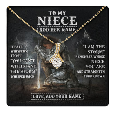 Alluring Beauty Necklace 18K Yellow Gold Finish | 1 | Personalized To My Niece Necklace Women Warrior Knights Templar I Am The Storm Best Niece Birthday Gifts Graduation Christmas Customized Gift Box Message Card | teecentury