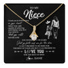 Alluring Beauty Necklace 18K Yellow Gold Finish | 1 | Personalized To My Niece Necklace You Will Never Lose From Aunt Auntie Niece Birthday Gifts Graduation Christmas Customized Gift Box Message Card | teecentury
