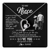 Forever Love Necklace 14K White Gold Finish | 1 | Personalized To My Niece Necklace You Will Never Lose From Uncle Niece Birthday Gifts Graduation Christmas Customized Gift Box Message Card | teecentury
