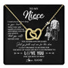 Interlocking Hearts Necklace 18K Yellow Gold Finish | 1 | Personalized To My Niece Necklace You Will Never Lose From Uncle Niece Birthday Gifts Graduation Christmas Customized Gift Box Message Card | teecentury