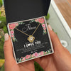 Love Knot Necklace 18K Yellow Gold Finish | Personalized To My Niece Necklace from Aunt Uncle Never Forget I Love You Floral Jewelry for Niece Birthday Graduation Christmas Customized Message Card | teecentury