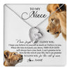 Forever Love Necklace 14K White Gold Finish | 1 | Personalized To My Niece Necklace from Uncle Never Forget I Love You Lion Jewelry Niece Birthday Graduation Christmas Customized Message Card | teecentury