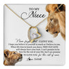 Forever Love Necklace 18K Yellow Gold Finish | 1 | Personalized To My Niece Necklace from Uncle Never Forget I Love You Lion Jewelry Niece Birthday Graduation Christmas Customized Message Card | teecentury