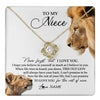 Love Knot Necklace 18K Yellow Gold Finish | 1 | Personalized To My Niece Necklace from Uncle Never Forget I Love You Lion Jewelry Niece Birthday Graduation Christmas Customized Message Card | teecentury