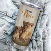 Personalized To My Niece Tumbler Cup From Aunt Auntie Whenever You Fell Overwhelmed Lion Niece Birthday Gifts Graduation Christmas Custom Travel Mug | teecentury