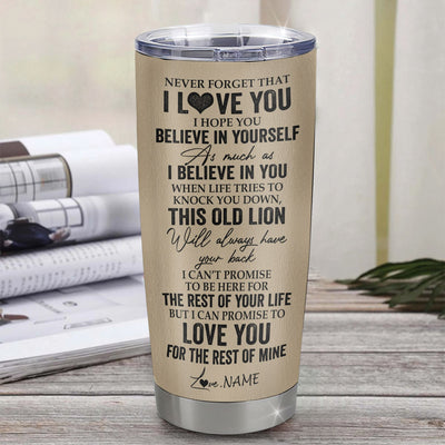Personalized To My Niece Tumbler From Aunt Auntie Lion Stainless Steel Cup Never Forget That I Love You Niece Birthday Gifts Graduation Christmas Custom Travel Mug | teecentury