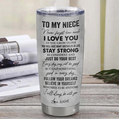 Personalized To My Niece Tumbler From Aunt Auntie Stainless Steel Cup I Love You With All My Heart Niece Birthday Graduation Christmas Travel Mug | teecentury