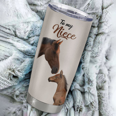 Personalized To My Niece Tumbler From Aunt Auntie Uncle Stainless Steel Cup This Old Horse Love You Niece Birthday Graduation Christmas Custom Travel Mug | teecentury