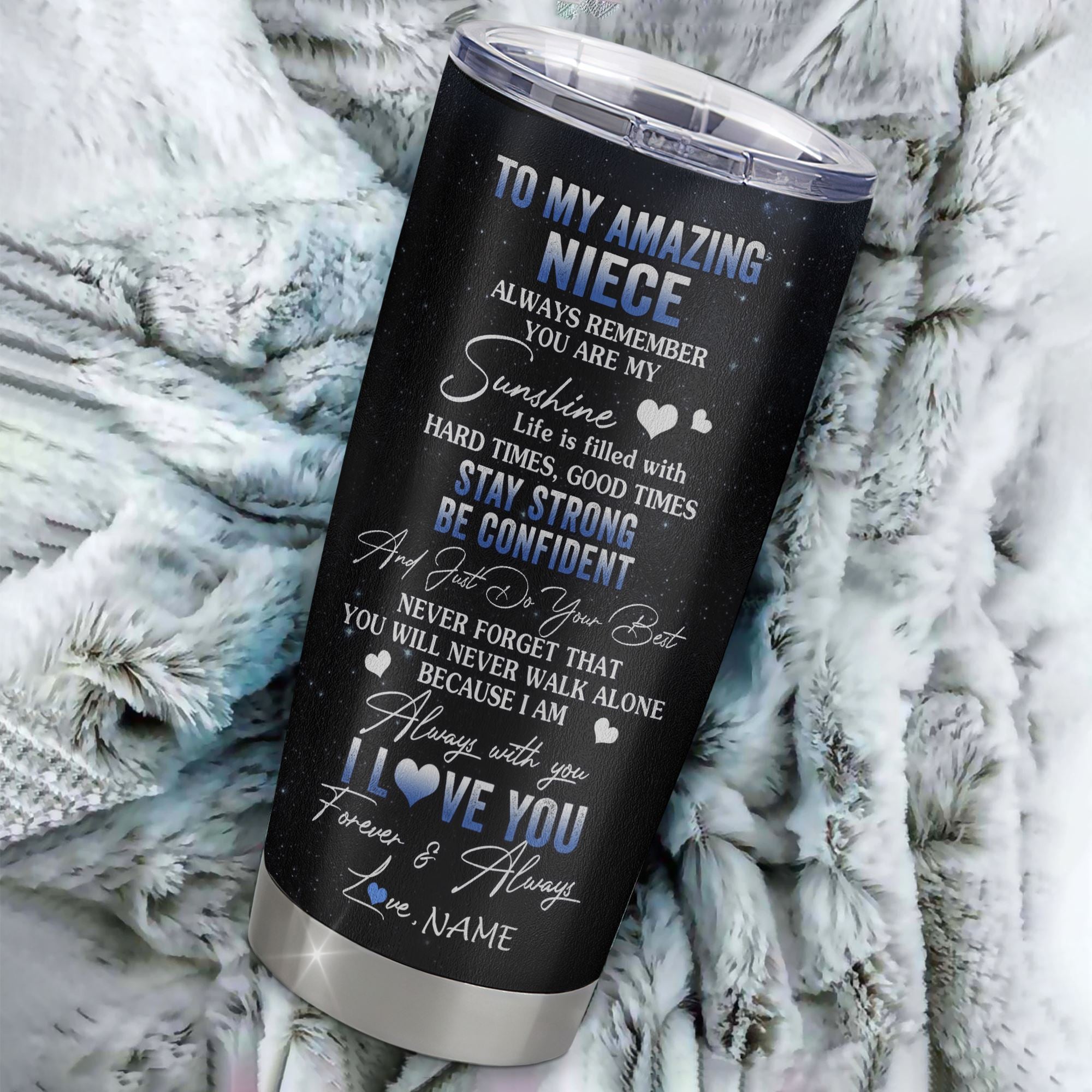 Personalized To My Niece Tumbler From Aunt Uncle Auntie Stainless Steel Cup Moon Wolf Niece Birthday Gifts Graduation Christmas Custom Travel Mug | teecentury