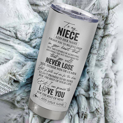 Personalized To My Niece Tumbler From Aunt Uncle Auntie You Will Never Lose Eagle Niece Birthday Gifts Graduation Christmas Custom Stainless Steel Cup Travel Mug | teecentury
