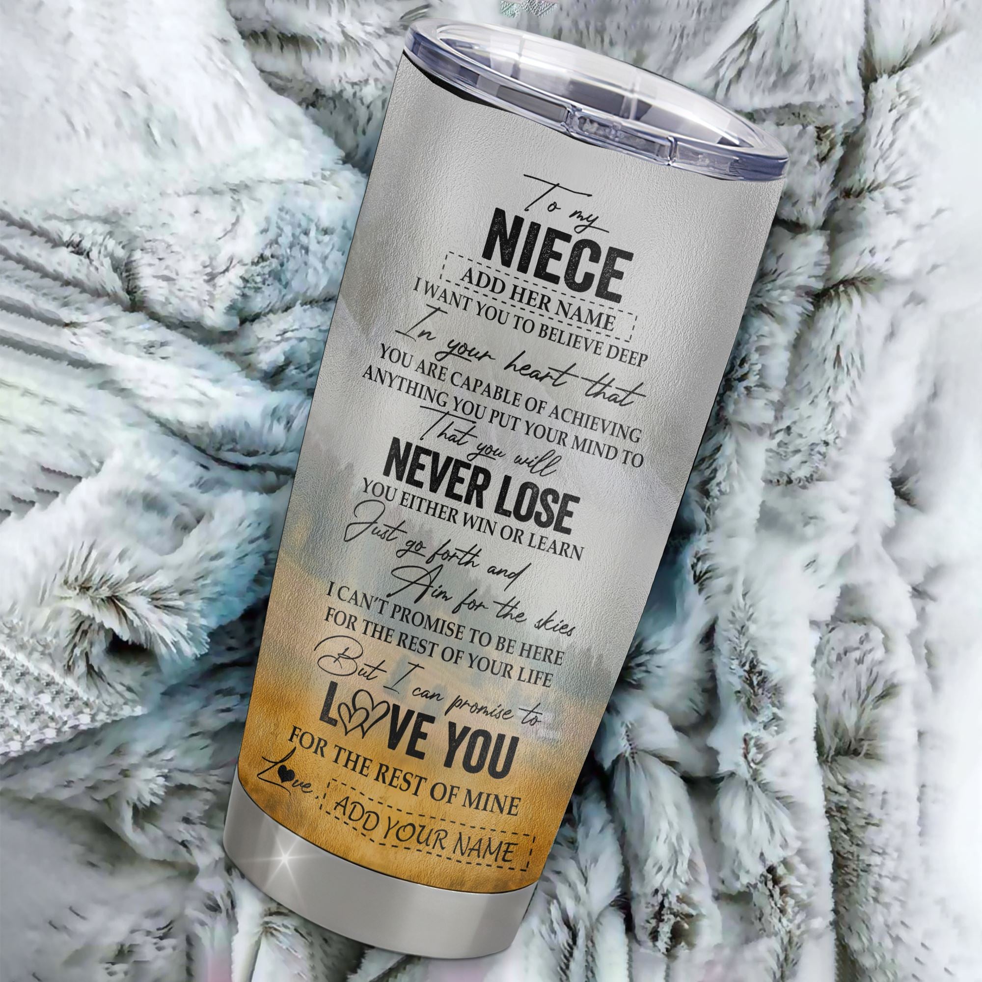 Personalized To My Niece Tumbler From Aunt Uncle Auntie You Will Never Lose Horse Niece Birthday Gifts Graduation Christmas Custom Stainless Steel Cup Travel Mug | teecentury