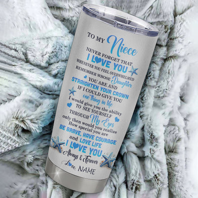 Personalized To My Niece Tumbler From Aunt Uncle Stainless Steel Cup Dophin Never Forget I Love You Niece Gift Birthday Christmas Graduation Travel Mug | teecentury