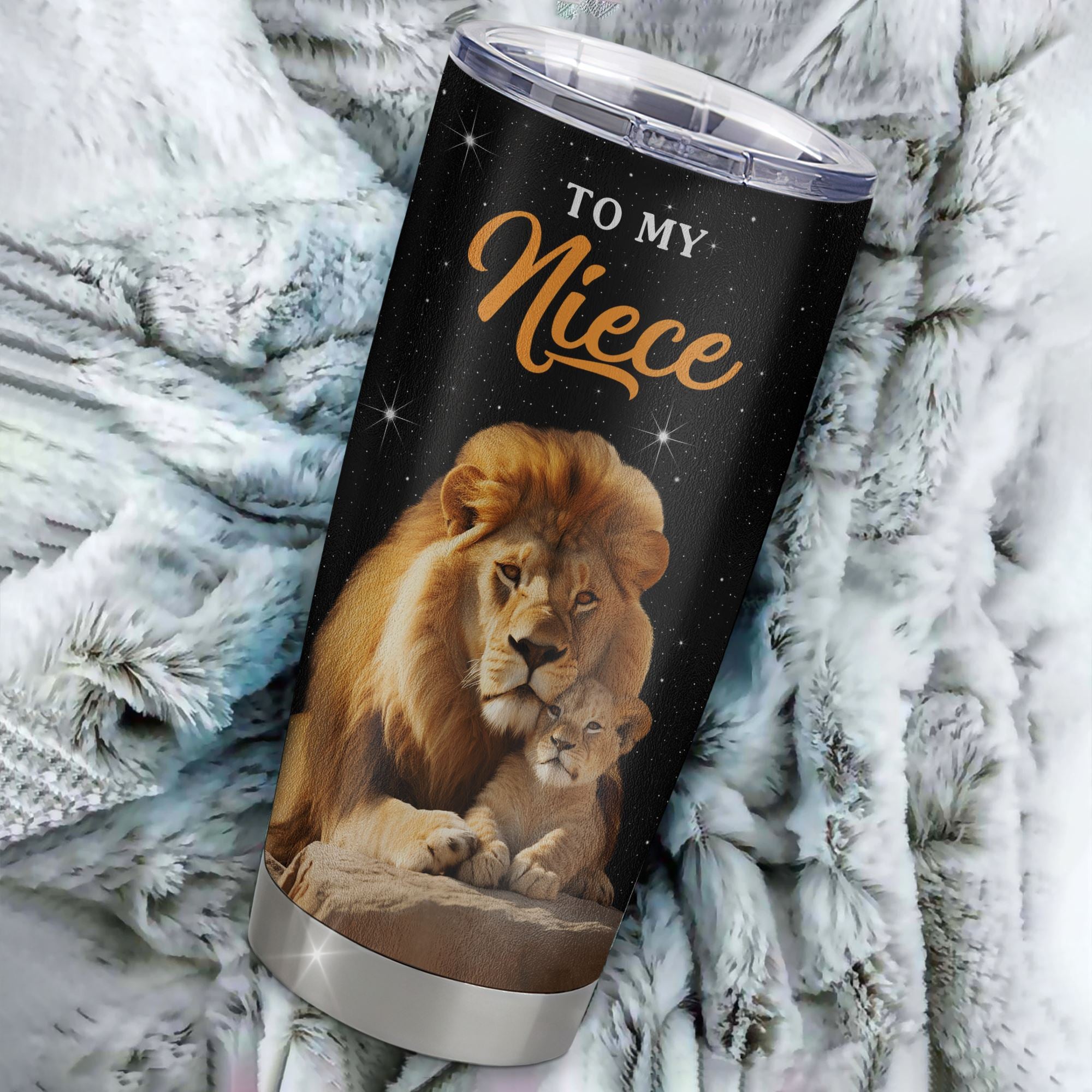 Personalized To My Niece Tumbler From Uncle Stainless Steel Cup Live Laugh Love Lion Niece Birthday Gifts Positive Graduation Christmas Custom Travel Mug | teecentury