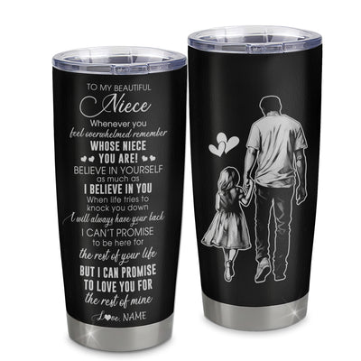 Personalized To My Niece Tumbler From Uncle Stainless Steel Cup Whenever You Feel Overwhelmed Niece Birthday Graduation Christmas Travel Mug | teecentury