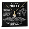 Alluring Beauty Necklace 18K Yellow Gold Finish | 1 | Personalized To My Niece Viking Necklace From Uncle I Am So Proud Of You Runes Viking Niece Birthday Christmas Customized Gift Box Message Card | teecentury
