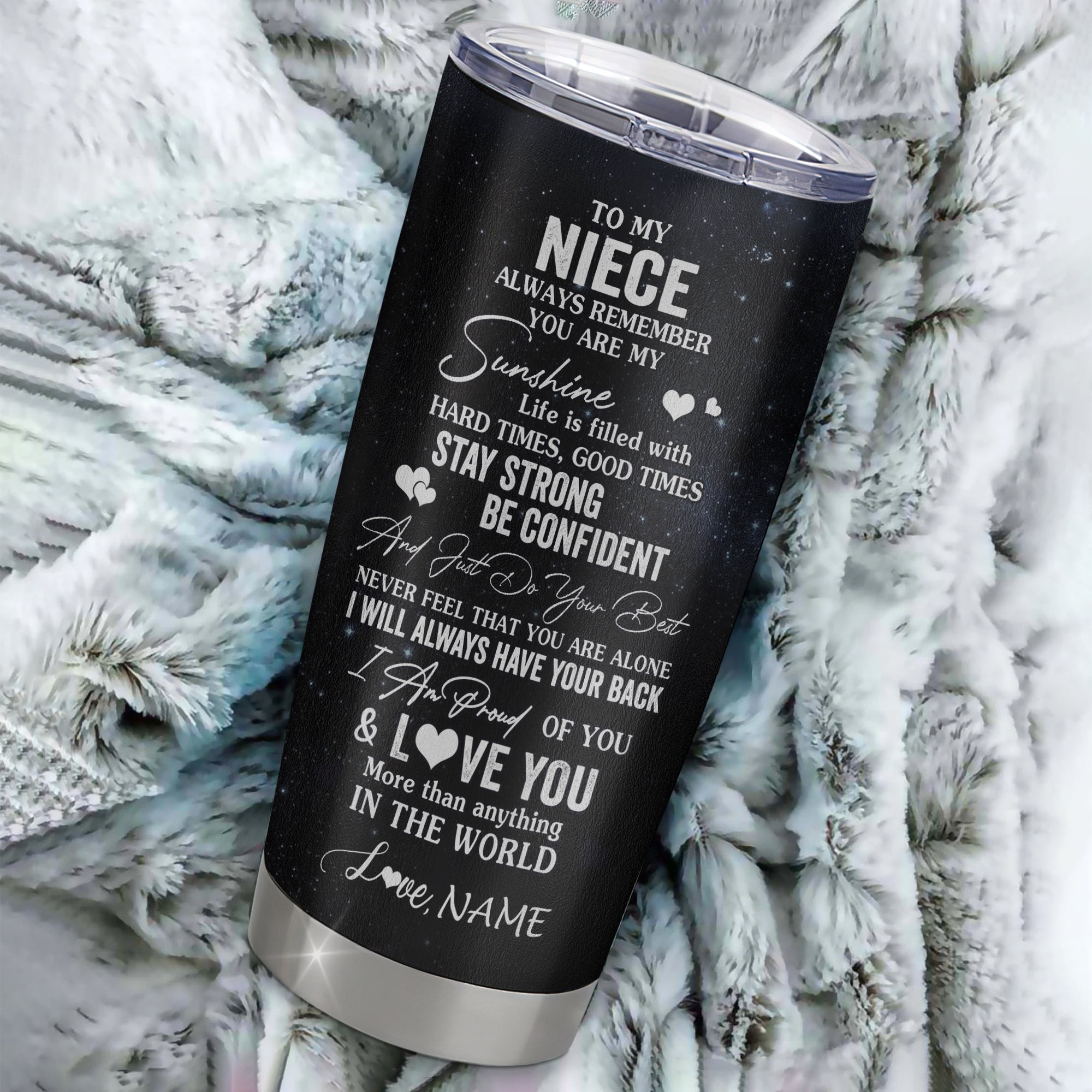 Personalized To My Niece Wolf Tumbler From Aunt Uncle Auntie Stainless Steel Cup Always Remember Niece Birthday Graduation Christmas Travel Mug | teecentury