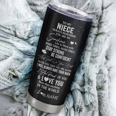 Personalized To My Niece Wolf Tumbler From Aunt Uncle Auntie Stainless Steel Cup Always Remember Niece Birthday Graduation Christmas Travel Mug | teecentury