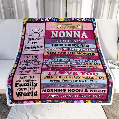 Personalized To My Nonna Gifts Blanket From Grandkids Grandson Wood You Are The Nonna Birthday Gifts Mothers Day Christmas Customized Fleece Blanket | teecentury