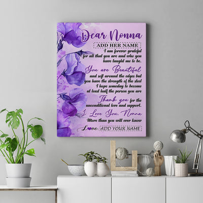 Personalized To My Nonna Gifts From Granddaughter Grandson Canvas Flower You Are Beautiful Gifts For Nonna Mothers Day Birthday Christmas Custom Print Framed Canvas | teecentury