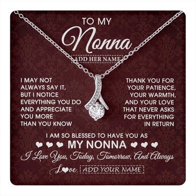 Alluring Beauty Necklace 14K White Gold Finish | 1 | Personalized To My Nonna Gifts From Granddaughter Necklace Meaningful Jewelry Pendant Gifts For Nonna Mothers Day Birthday Christmas Gift Box Message Card | https://teecentury.