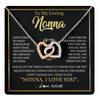 Interlocking Hearts Necklace Stainless Steel & Rose Gold Finish | 1 | Personalized To My Nonna Gifts Necklace From Granddaughter Grandson Grateful Thank You Nonna Birthday Mothers Day Christmas Customized Gift Box Message Card | teecentury