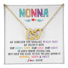 Interlocking Hearts Necklace 18K Yellow Gold Finish | 1 | Personalized To My Nonna Necklace From Grandkids Granddaughter We Squeezed This Necklace Nonna Birthday Mothers Day Jewelry Customized Gift Box Message Card | teecentury