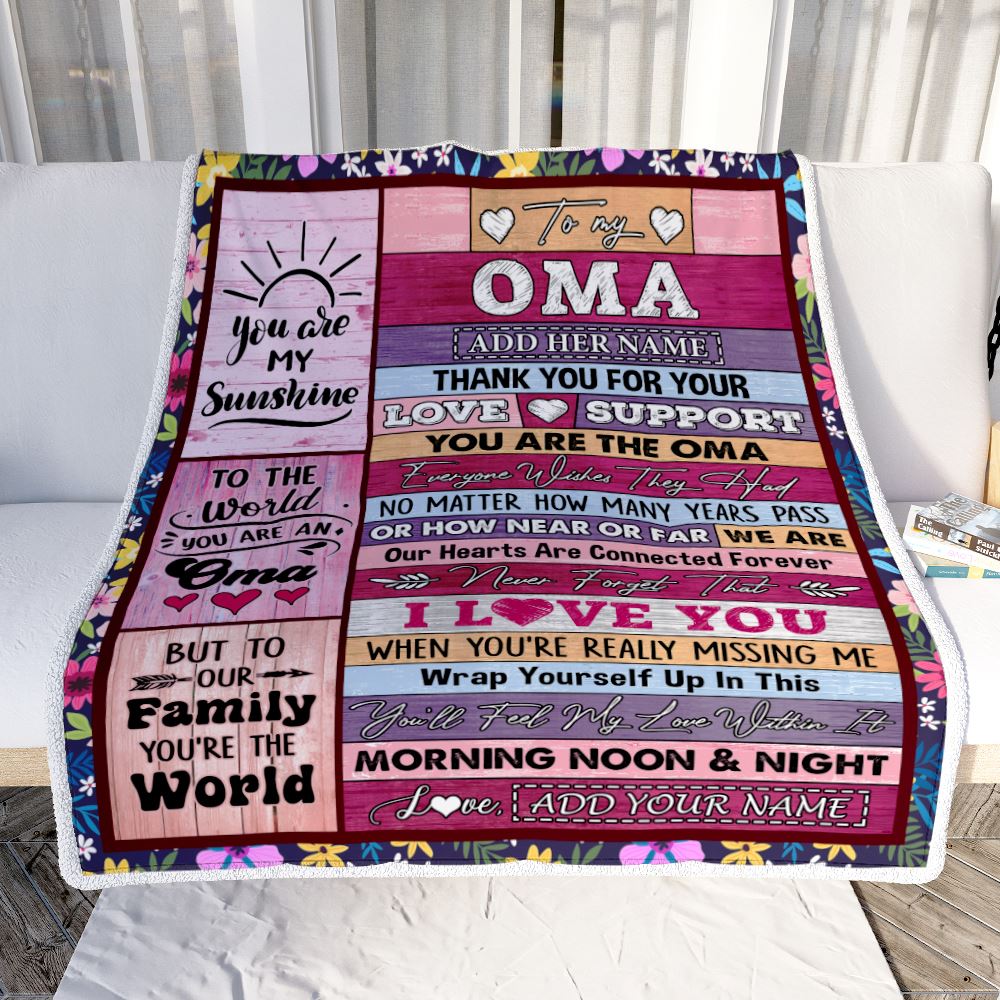 Personalized To My Oma Gifts Blanket From Granddaughter Grandson Wood You Are The Oma Birthday Gifts Mothers Day Christmas Customized Fleece Blanket | teecentury