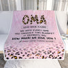 Personalized To My Oma Gifts From Granddaughter Grandson Blanket Pink Leopard Happy Birthday Gifts For Oma Mothers Day Christmas Customized Fleece Blanket | teecentury