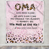 Personalized To My Oma Gifts From Granddaughter Grandson Blanket Pink Leopard Happy Birthday Gifts For Oma Mothers Day Christmas Customized Fleece Blanket | teecentury