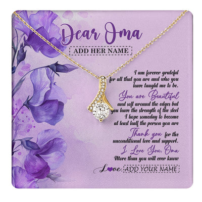 Alluring Beauty Necklace 18K Yellow Gold Finish | 1 | Personalized To My Oma Gifts From Granddaughter Grandson Necklace Flower You Are Beautiful Gifts For Oma Mothers Day Birthday Christmas Gift Box Message Card | teecentury.myshopify