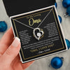 Forever Love Necklace 14K White Gold Finish | 2 | Personalized To My Oma Gifts Necklace From Granddaughter Grandson Grateful Thank You Oma Birthday Mothers Day Christmas Customized Gift Box Message Card | teecentury
