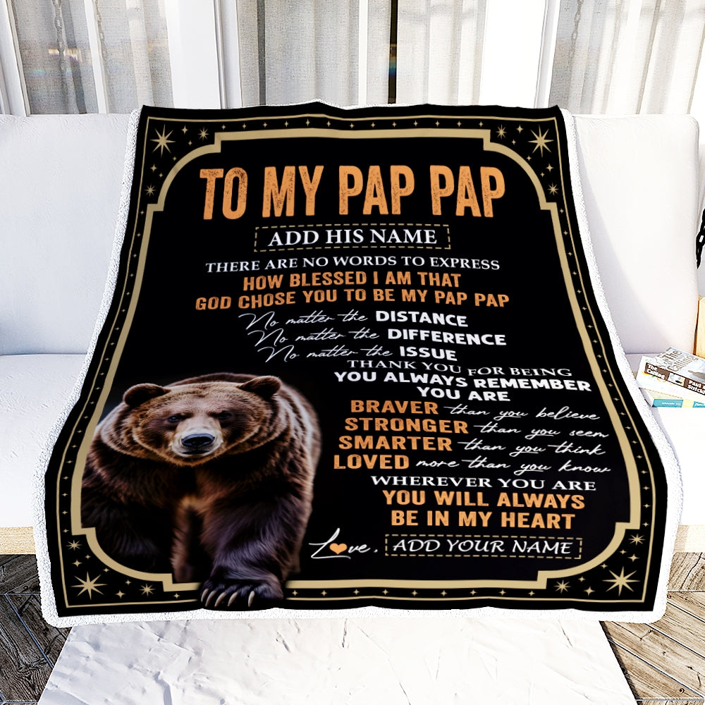 Personalized To My Pap Pap Gifts For Birthday From Grandson Grandkids Inspirational Bear Gifts For Pap Pap  Blanket Birthday Idea Fathers Day Fleece Blanket | teecentury