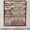 Personalized To My Papa Blanket Fathers Day Papa Gifts From Grandkids Wood Always Remember I Love You Papa Birthday Gifts Christmas Customized Fleece Blanket | teecentury