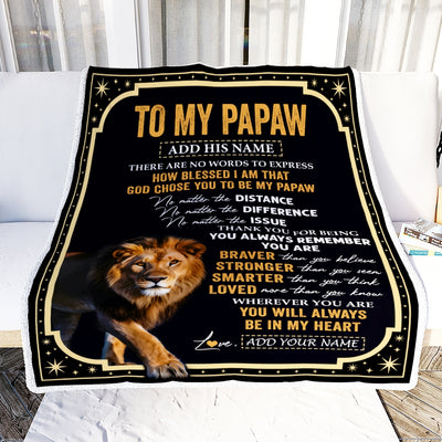 Personalized To My Papaw Gifts For Birthday From Grandson Granddaughter Inspirational Lion Gifts For Papaw Blanket Birthday Idea Fathers Day Fleece Blanket | teecentury