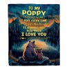 Personalized To My Poppy Gifts Blanket From Grandson Grandkids I Love You Bear Poppy Birthday Gifts Present For Fathers Day Christmas Custom Fleece Blanket | teecentury