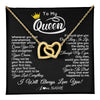 Interlocking Hearts Necklace 18K Yellow Gold Finish | 1 | Personalized To My Queen Necklace From Husband Whenever You Feel Overwhelmed Wife Soulmate Valentines Day Birthday Christmas Customized Gift Box Message Card | teecentury
