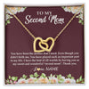 Interlocking Hearts Necklace 18K Yellow Gold Finish | Personalized To My Second Mom Necklace Sweet Wonderful Mother In Law Stepmother Stepmom Jewelry Birthday Mothers Day Christmas Customized Gift Box Message Card | teecentury
