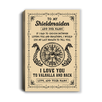 Personalized To My Shieldmaiden Canvas Viking I Love You Valhalla Wife Viking For Women Girlfriend Birthday Gifts Valentines Christmas Customized Wall Art Framed Canvas | teecentury